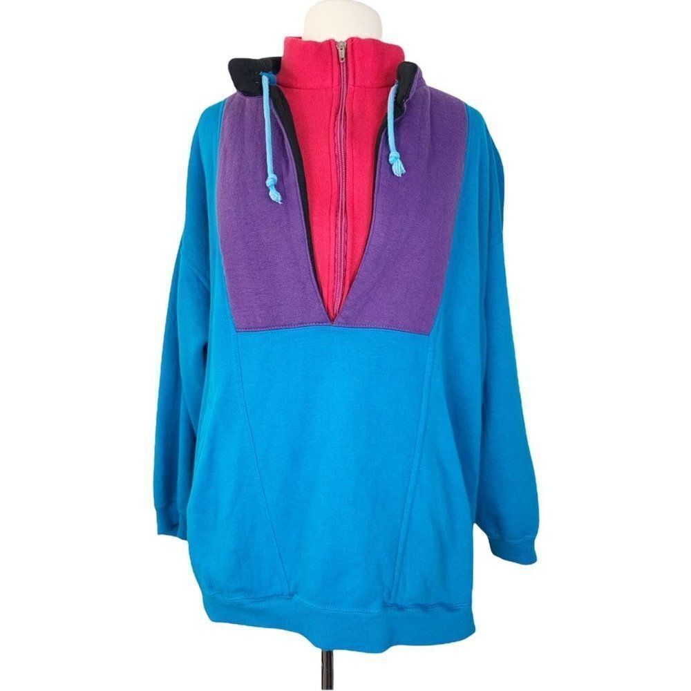 Vintage Lauren Brooke Sweater Pockets half zip
